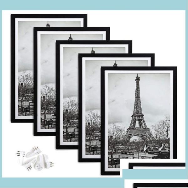 Cadres et moulures Modings Cadre photo Galerie d'affichage Montage mural Po Crafts Case Home Decoraions Noir Blanc 4 tailles pour Chos Dhgw0