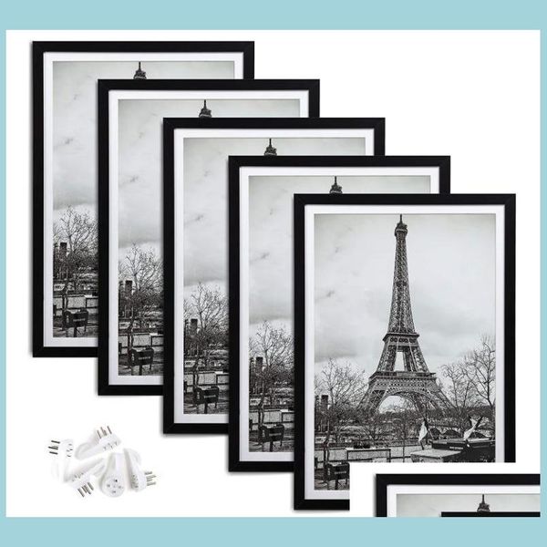 Cadres et moulures Cadre photo Galerie d'affichage Montage mural Po Crafts Case Home Decoraions Noir Blanc 4 tailles pour choisir Drop D Dh5En