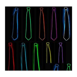 Cadres et moulures Rave LED cravate réglable lueur néon fête éclairer cravate nouveauté vêtements tenues Costume livraison directe maison Garde Dhiwe