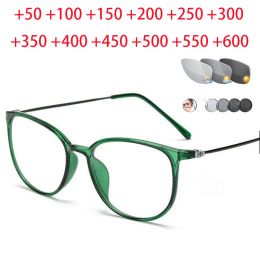 Frames antiuvreflective overgangszon fotochromic leesbril vrouwen ultra licht tr90 frame presbyopia briefje +1.0 +2.0 tot +6.0