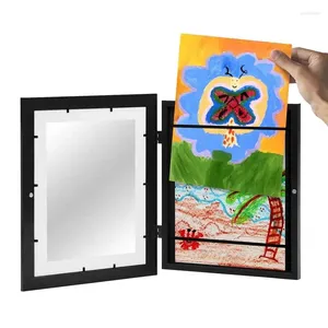 Frames Cadre de rangement d'œuvres d'art Wood Kids Drawing Image avec fermeture magnétique pour salle à manger Fiche de pépinière