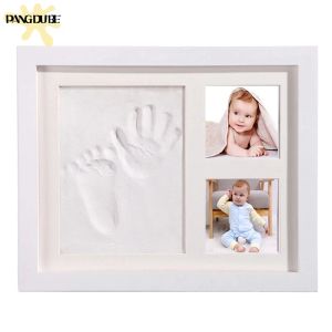Frames Baby Hand et empreinte Cadre de téléphone en argile blanche Baby Footprints Frame Memory Gift for Newborn Baby Articles Priw Imprimer Photo Cadre