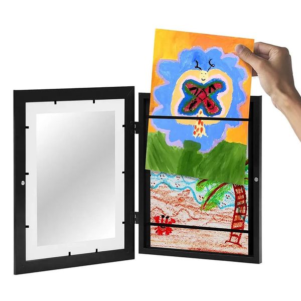 Cadres enfants Art magnétique avant ouvert modifiable enfants cadre pour affiche P o dessin peintures photos affichage décor à la maison 231011