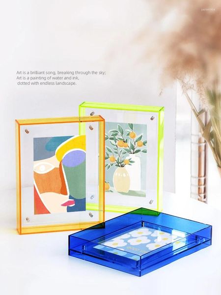 Frames Color Acrylique Floating Po Clear Picture Forme pour mur de table de table debout