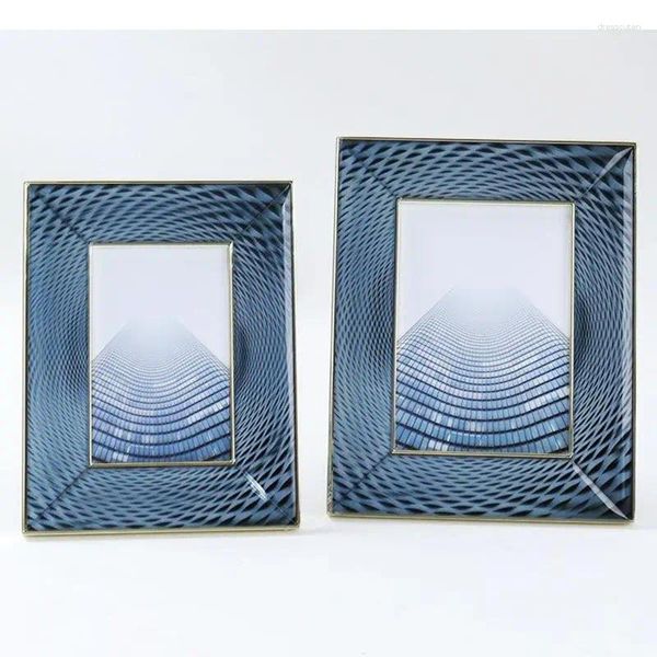 Cadres Creative Blue Wave Po Cadre Minimaliste Pour Photos Bureau Décoration Figures Portrait Encadré Art Moderne Décor À La Maison