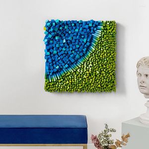Cadres créatifs faits à la main, Collage de bûches, décoration de couloir d'art, pièce modèle 3D, objet solide, peinture abstraite suspendue