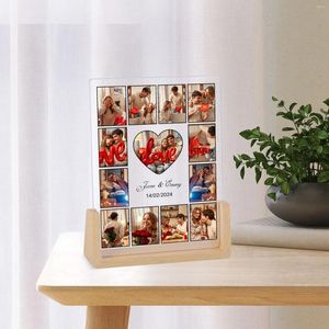 Frames aangepast paar po frame gepersonaliseerde foto acryl display creatieve huwelijksgeschenken haaksake verlovingsgeschenk voor haar hem