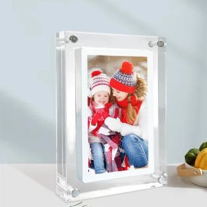 Frames cuttest cadeau acryl digitaal fotolijst 5 inch 1000 mAh verticaal display IPS -scherm 2g geheugen batterij porta retrato digitaal