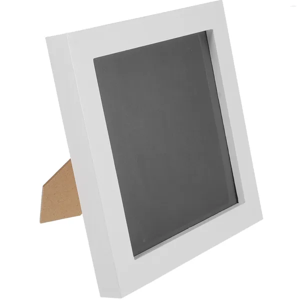 Frames visualización de la caja de almacenamiento de la caja de almacenamiento del estante de la imagen del DVD vintage registro blanco para el escritorio