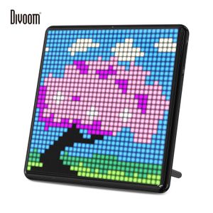 Cadres Divoom Pixoo Max Digital Po Frame avec 32 * 32 Pixel Art Panneau d'affichage à LED programmable Cadeau de Noël Home Light Decor 230628