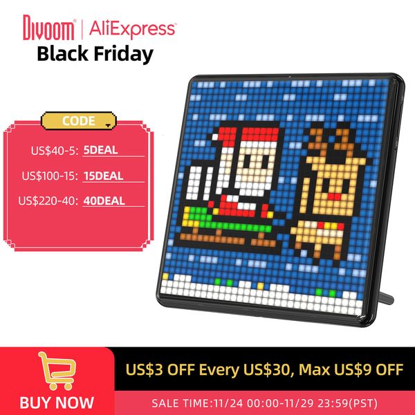 Marcos Divoom Pixoo Max Digital Po Frame con 32x32 Pixel Art Tablero de pantalla LED programable Regalo de Navidad Decoración de luz para el hogar 221201