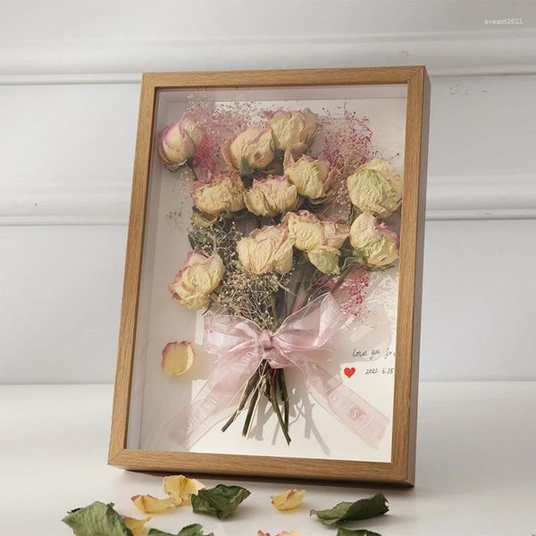 Cadres bricolage spécimen nordique 3D Po en profondeur 3 cm pour fleur séchée affichage cadre photo décor simple cadeau d'anniversaire