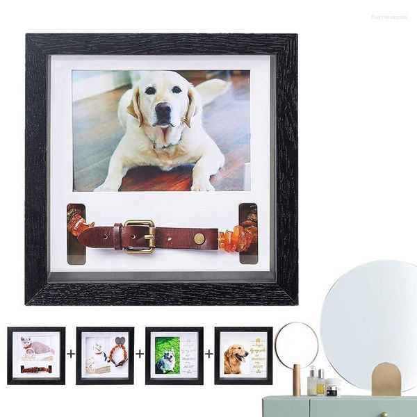 Cadres chien mémorial cadre photo Portable en bois Po réutilisable noir mat animal de compagnie pour cadeau décor à la maison