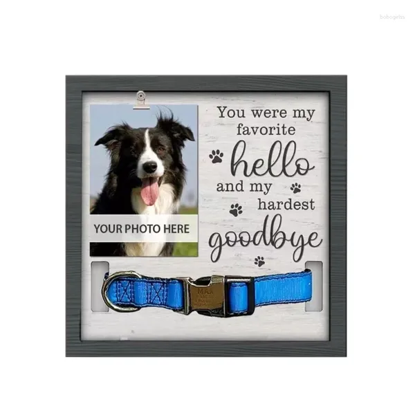 Frames Dog Memorials Image Cadre en bois Cold de compagnie Collier Cédite Couade DÉCORATIONS DE COURSE POUR LES CHAPPORTS POUR CHARGE