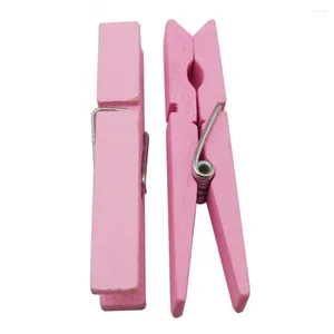 Frames Duurzaam 2,9 inch houten wasknijpers Wasknijpers Pins Craft Clips (roze)