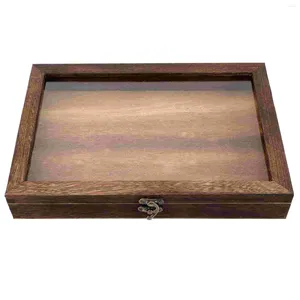Frames Case de espécimen a prueba de polvo Jewlrey Orgainzer Vintage Box Storage Butterflies Wooden Glass