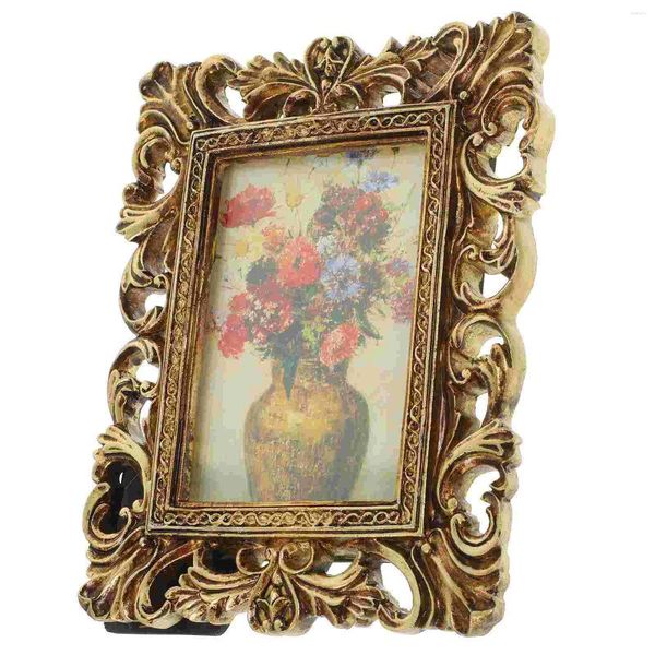 Frames European Retro Resin Po Frame Vintage Picture Adornment Portrait Holder Wedding Display Estilo