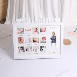 Frames voor creatief eerste jaar fotomoment baby keepsake frame diy 012 maand foto display plastic collage frame geheugen gif