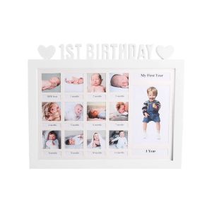 Frames voor creatief eerste jaar fotomoment baby -aandenken frame diy 012 maand foto -display plastic collage frame voor moeder ouders