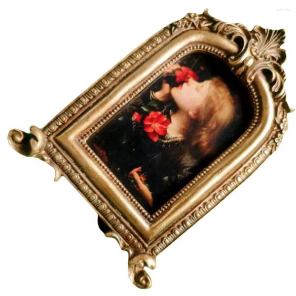 Frames Gold Picture Frame Po Vintage Ornements Small Wall and Tablet Top Lovers