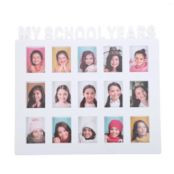 Frames Grade Record Po Frame Display Stand Tabletop Picture Kids Growth Recording School Años de PVC Estudiante de PVC