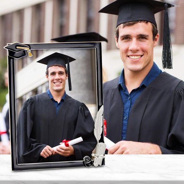 Marcos Graduación Marco de fotos Clase de 2023 Negro 4x6 Po Table Wall Display Regalos para él y ella