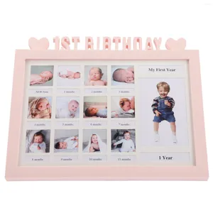 Frames groei po frame 12 maanden baby foto cadeau mijlpaal plastic baby eerste jaar geboren herdenkingsgeschenken