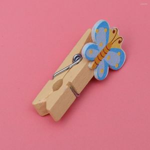 Cadres Happy Yami Mini pinces à linge en bois dessin animé mémo Po Clips décoratifs piquets photo artisanat bricolage noël