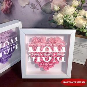 Frames hartvormige rozenschaduw doos po frame moeder's dag handgemaakte doe-het-zelf liefdeskunst voor moeder vriendin cadeau