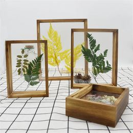 Frames Herbarium DIY Po Frame Bruiloft Decoratie Houten Retro Home Art Mini Ezel