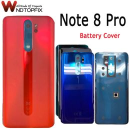 Cadres de haute qualité pour Xiaomi Redmi Note 8pro Battre à dos de la batterie de la batterie Verre arrière pour redmi note 8 Pro Battery Cover Booting Case + Lens