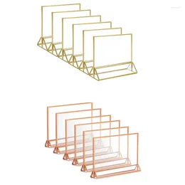 Cadres horizontaux transparents en acrylique, support de panneau double face, image de menu de table pour numéros de mariage, panneaux de restaurant