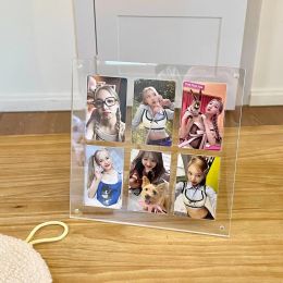 Frames Kawaii Middle 6 Card Slot Kpop Photocard Porte-traits Polaroid Idol Idol Carte Photo Habyder Frame Affichage de table