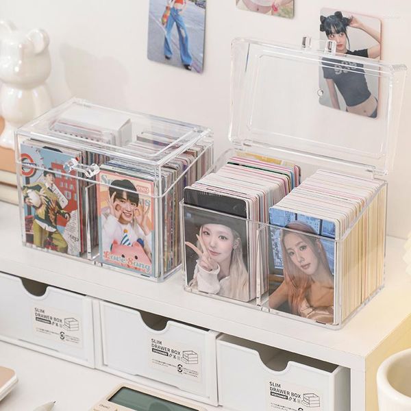 Cadres Kpop Pocard boîte de rangement Transparent Po carte organisateur acrylique Collection idole cartes affichage INS école papeterie