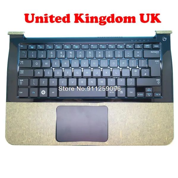 Frames la computadora portátil PalmrestKeyboard para Samsung NP900X3A 900X3A Inglés US Reino Unido UK BA7503260a con altavoz táco de altavoces retroiluminado nuevo