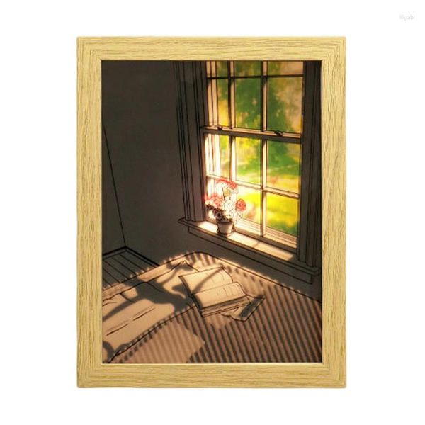 Cadres LED Glowing Po Frame Light Up Art Paint Remplissez votre espace avec un contraste incroyable entre et sombre pour la vie