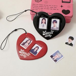 Cadres Love Heart Kpop Po Card Holder Idol Protection Display Manches Joli cadre de papeterie
