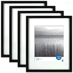 Frames Mainstays 11x14 gematteerd tot 8x10 lineaire galerij muur fotolijst zwart set van 4 Po Shadow Box
