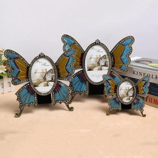 Cadres en métal Po cadre coloré papillon ornement décoratif famille Signature Accents photo