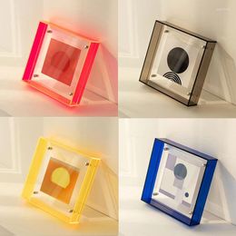 Frames Mini Colorful Acrylique PO Frame Table Impression créative Affichage Couring DIY COULEUR Square Double face Décore
