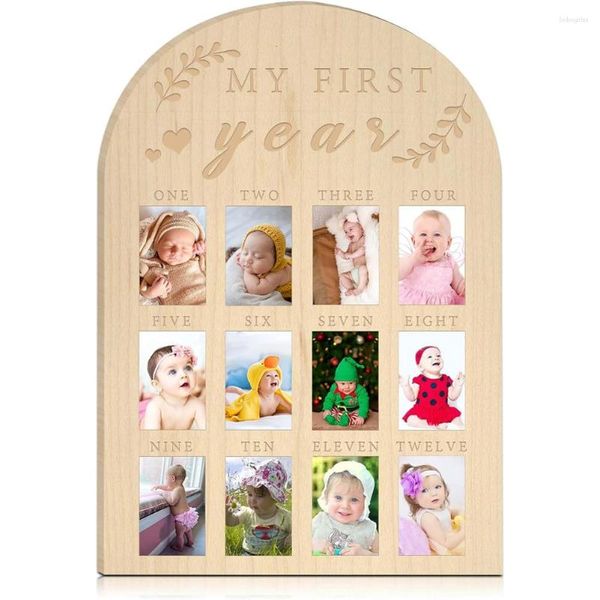 Frames Cadre d'image de bébé moderne Board Board Baby's First Year Po pour 2 