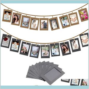 Frames vormen kunst ambachten geschenken tuin 10 pc's combinatiepapier met clips en 2dot2m touw 6 inch muur po frame diy hangende foto