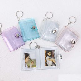Frames New 1/2 pouce transparent mini album Keychain Keychain Creative Poches Pocard Pocard Holder Pendants Gifts for PO Cards Collect Drop délivre DH2BY