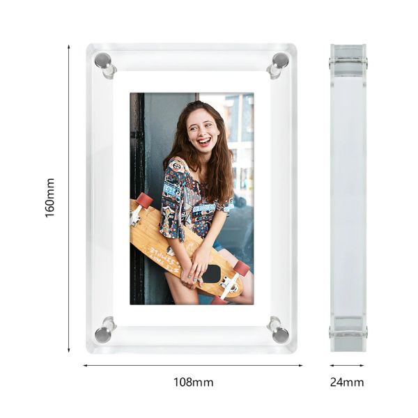 Frames New Acrylic Digital Photo Frame Picture Album Vidéo 1080p Glass Digital Frame photo électronique Frame