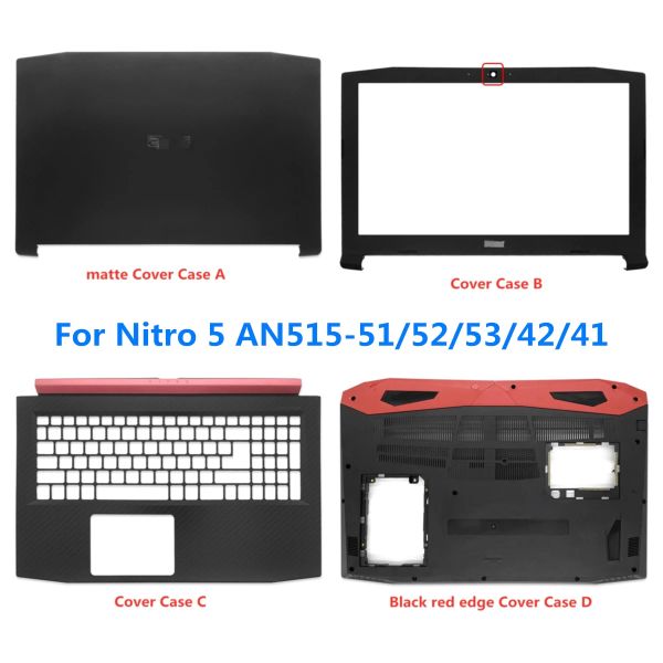 Marcos nuevos laptop para Acer Nitro 5 AN51542 41 AN51551 AN51552 AN51553 Cubierta posterior LCD/Bisel delantero/Palmrest/Cubierta base inferior