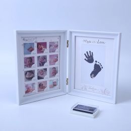 Frames pasgeborenen 12 maanden diy fotolijst baby 1 jaar souvenir handafdruk voetafdruk inkpad frame hangende handen gieten kit accessoires