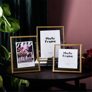 Frames Noordse gouden zwarte metalen schilderij Picture Poster Diy Wall Po Cube Creative Family Decorative 230201