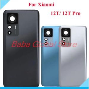 Frames origineel voor Xiaomi 12T Pro 22081212UG / MI 12T 5G 22071212AG Tempered Glass achterafdekking Deurbehuizing+ cameralens met frame