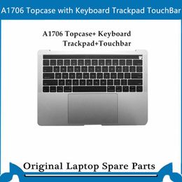 Frames Top Case d'origine pour MacBook Pro Retina A1707 A1706 A1708 Palmrest avec clavier trackpad 13 '15' US Gray Sliver 20162017