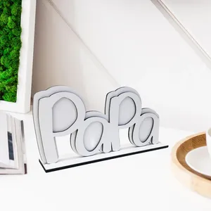 Frames Papa Image Cadre en bois PO pour papa cadeaux d'anniversaire Tablette ou Prothes d'affichage de bureau